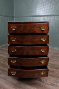 Petite English Burl Walnut Chest c.1900