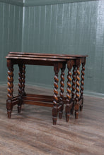Load image into Gallery viewer, English Oak Barley Twist Nest of Tables c.1900