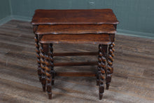 Load image into Gallery viewer, English Oak Barley Twist Nest of Tables c.1900