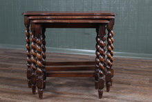 Load image into Gallery viewer, English Oak Barley Twist Nest of Tables c.1900
