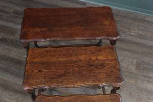 English Oak Barley Twist Nest of Tables c.1900
