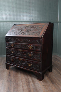 English Carved Oak Bureau c.1780