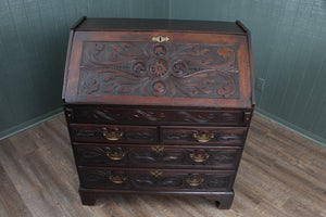 English Carved Oak Bureau c.1780