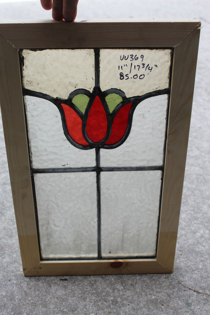 Antique English Stained Glass in Shipping Frame