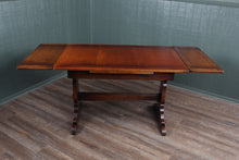 Load image into Gallery viewer, Vintage English Oak Trestle Drawleaf Table