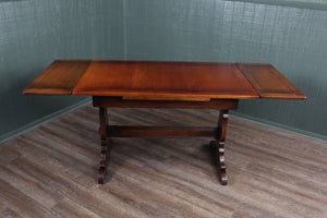 Vintage English Oak Trestle Drawleaf Table