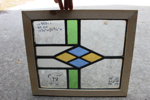 Antique English Stained Glass in Shipping Frame