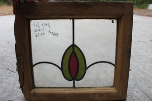 Antique English Stained Glass in Original Frame