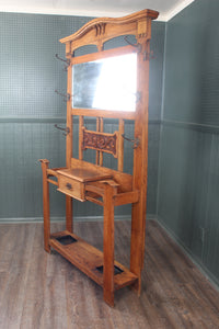 English Oak Art Nouveau Hallstand c.1900