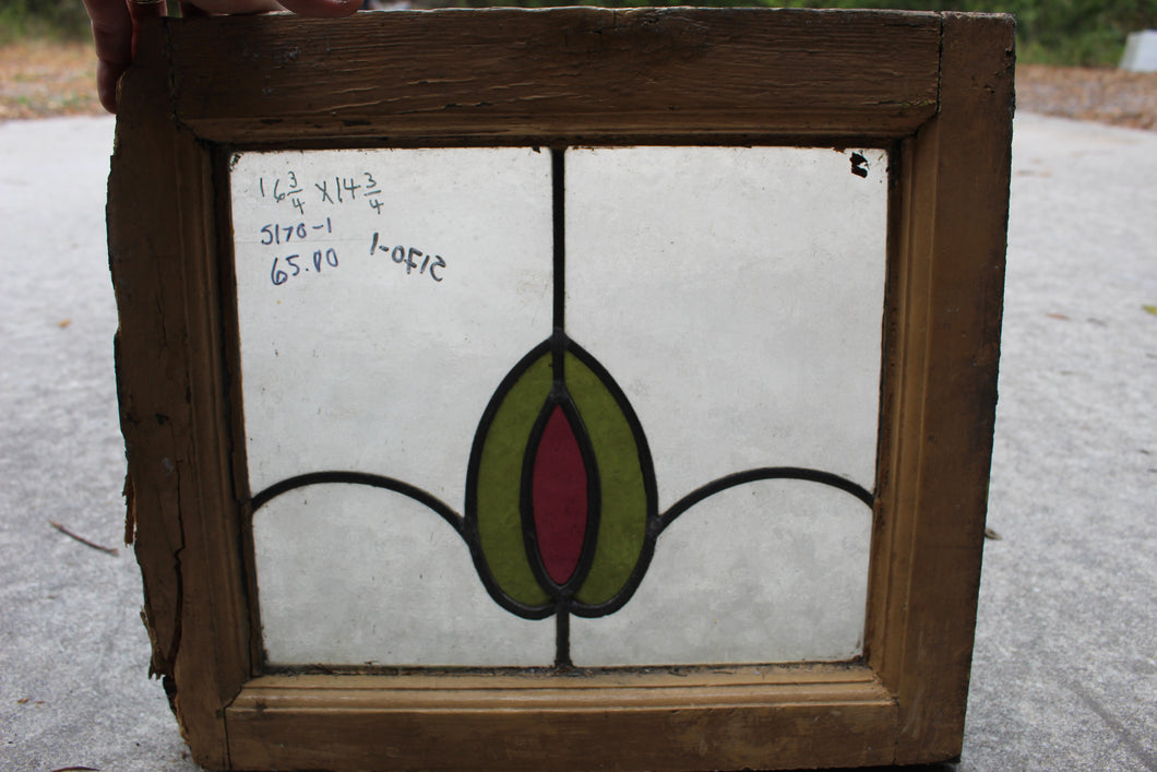 Antique English Stained Glass in Original Frame