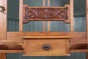 English Oak Art Nouveau Hallstand c.1900