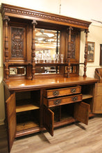 Load image into Gallery viewer, English Carved Oak Mirrored Sideboard c.1870 - 1890