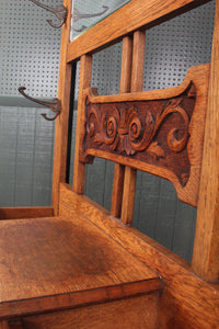 English Oak Art Nouveau Hallstand c.1900