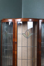 Load image into Gallery viewer, English Walnut Leaded Glass Display Cabinet c.1900