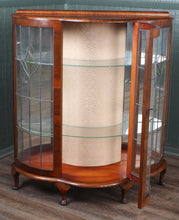 Load image into Gallery viewer, English Walnut Leaded Glass Display Cabinet c.1900