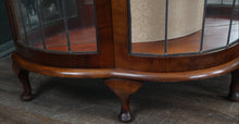 Load image into Gallery viewer, English Walnut Leaded Glass Display Cabinet c.1900