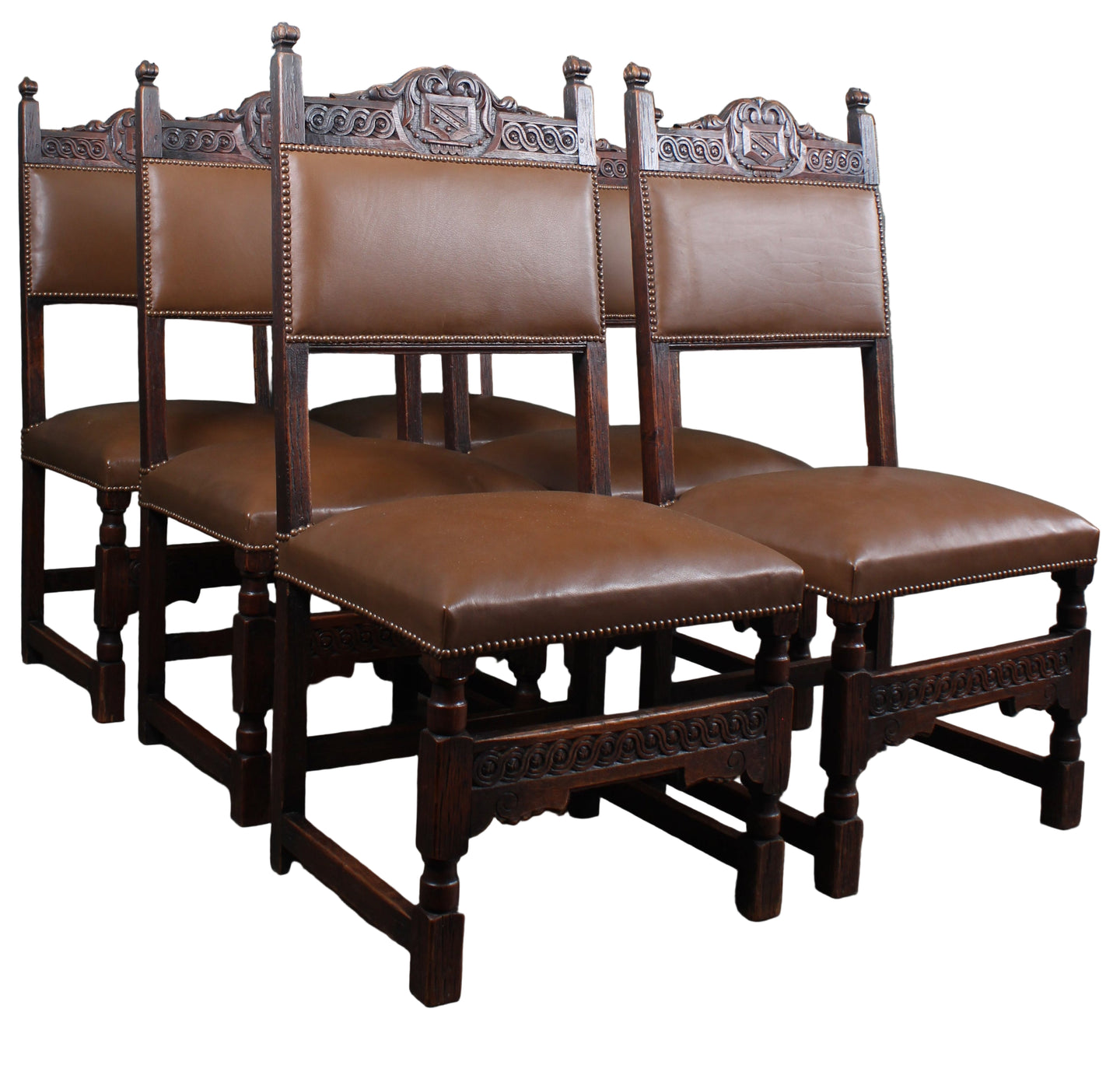English Oak Chairs set of 6