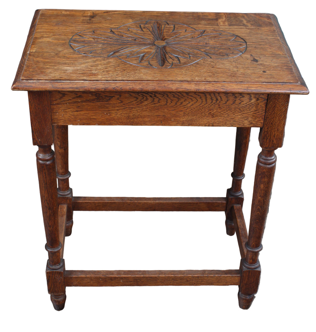 French Carved Oak Occasional Table c.1900