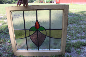 Antique English Stained Glass in Original Frame