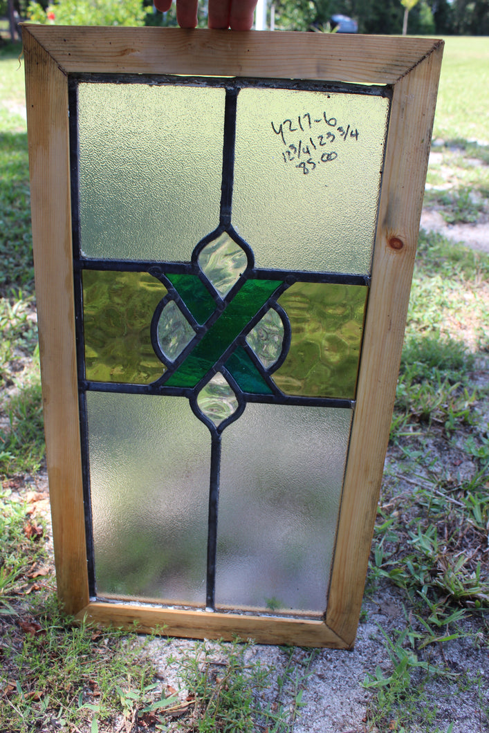 Antique English Stained Glass in Shipping Frame