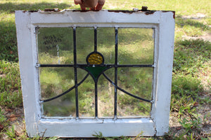 Antique English Stained Glass in Original Frame