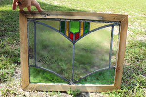 Antique English Stained Glass in Shipping Frame