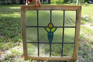 Antique English Stained Glass in Shipping Frame