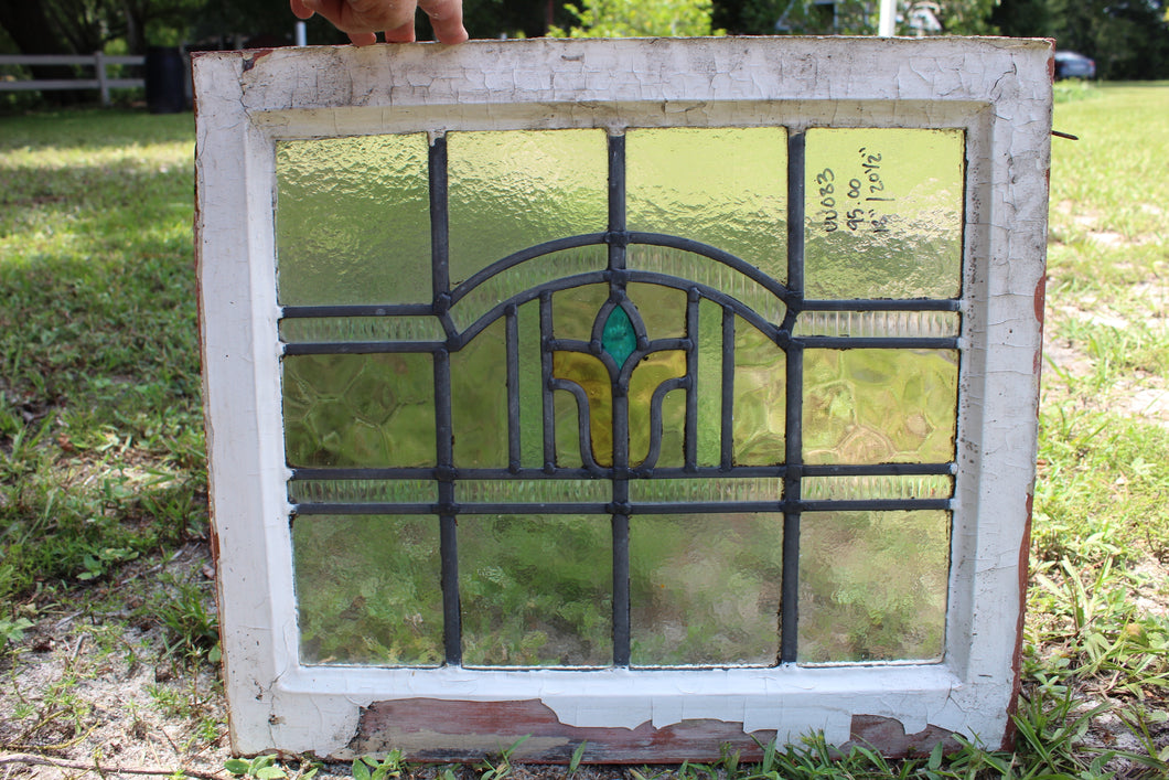 Antique English Stained Glass in Original Frame