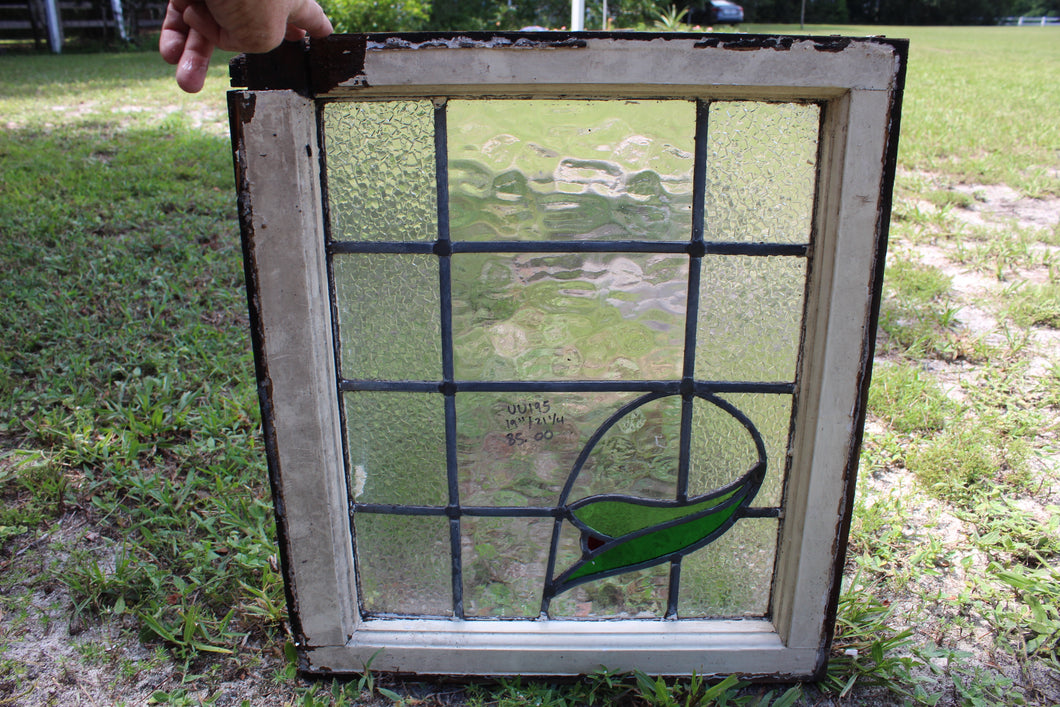 Antique English Stained Glass in Original Frame