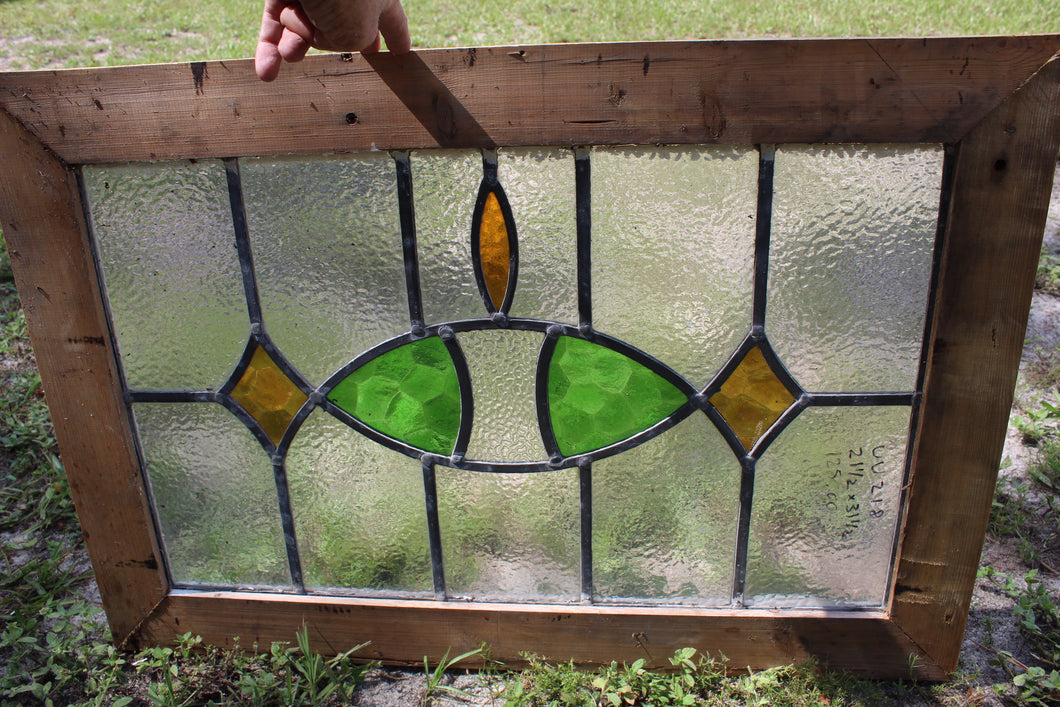 Antique English Stained Glass in Original Frame