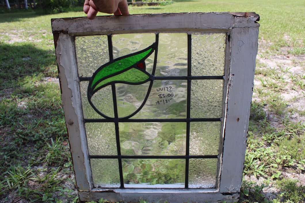 Antique English Stained Glass in Original Frame