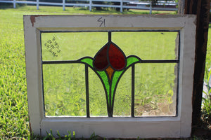 Antique English Stained Glass in Original Frame