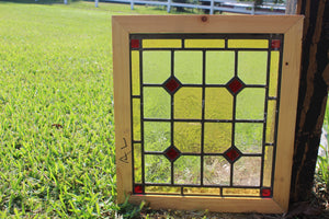 Antique English Stained Glass in Shipping Frame c.1880