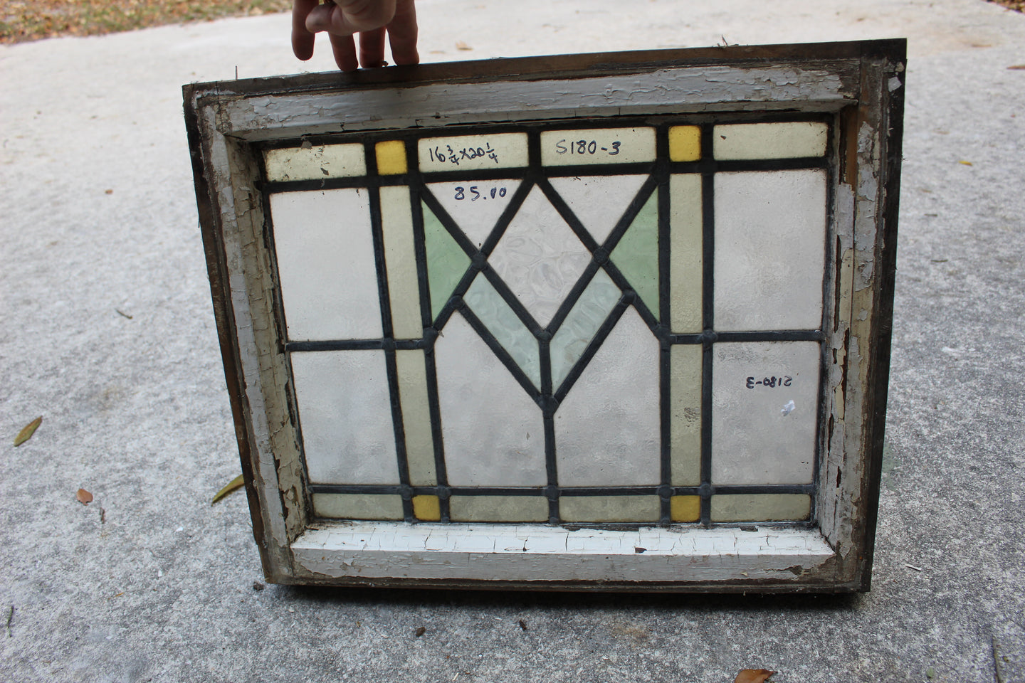 Antique English Stained Glass in Original Frame