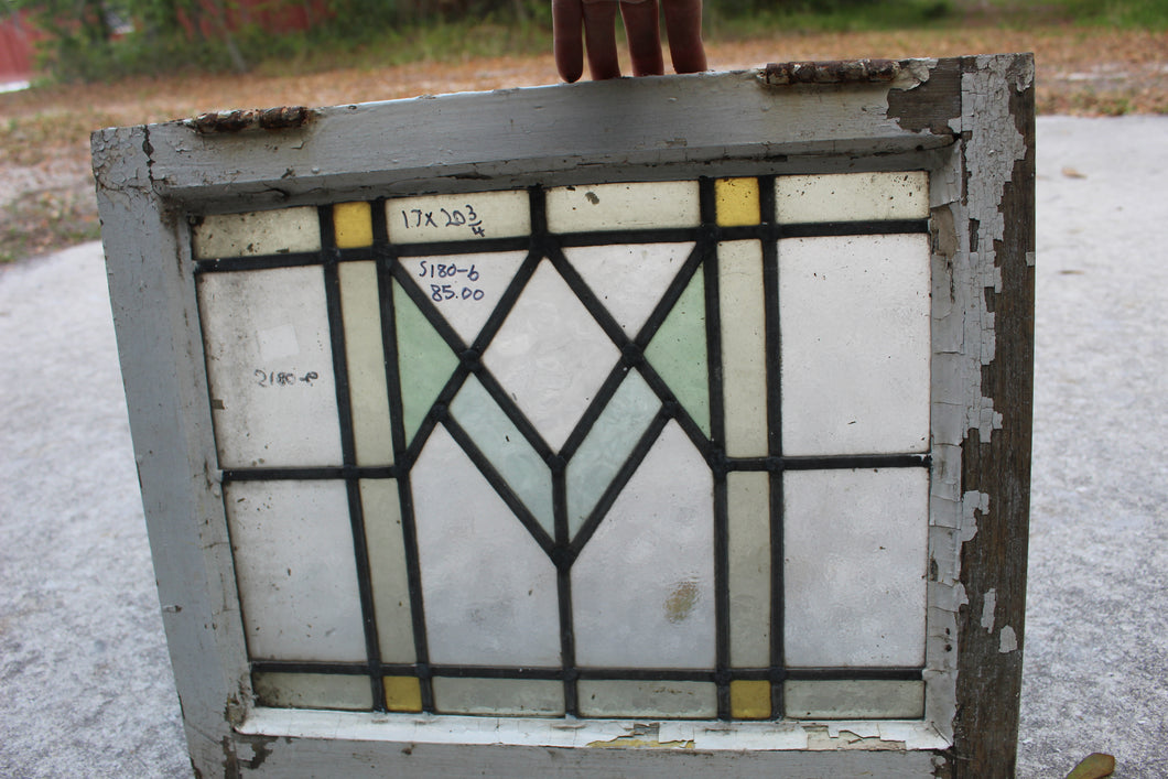 Antique English Stained Glass in Original Frame