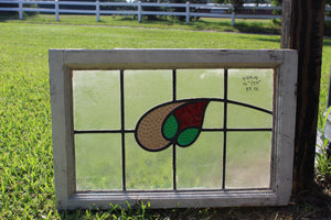 Antique English Stained Glass in Original Frame