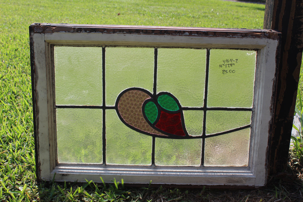 Antique English Stained Glass in Original Frame