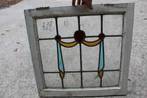 Antique English Stained Glass in Original Frame