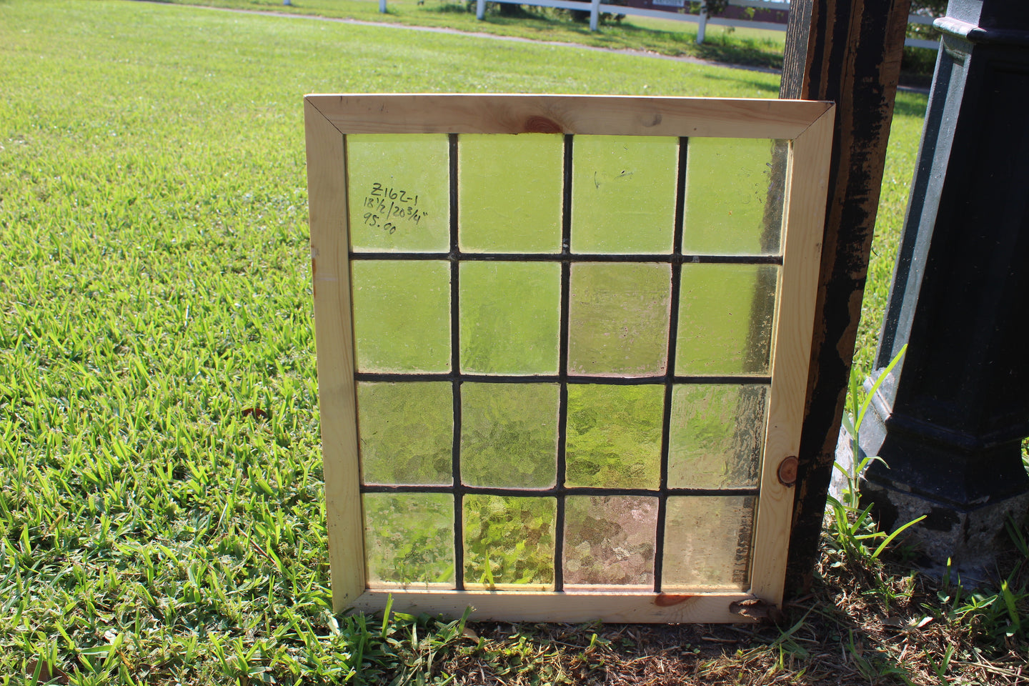 Antique English Stained Glass in Shipping Frame