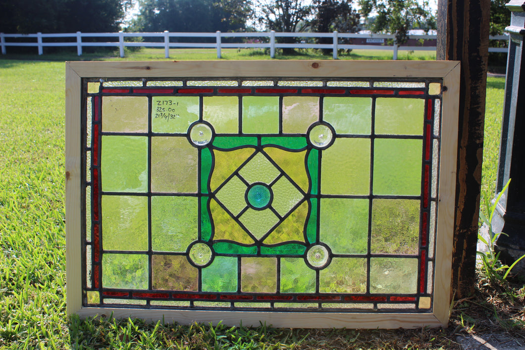 Antique English Stained Glass in Shipping Frame c.1880