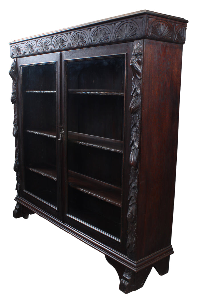 Heavily Carved French Bookcase c.1890
