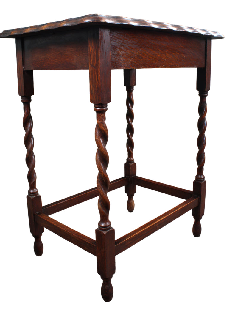 English Oak Barley Twist Occasional Table c.1900