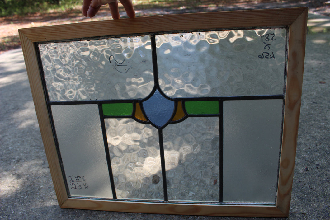 Antique English Stained Glass in Shipping Frame