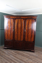 Load image into Gallery viewer, English Mahogany Waring &amp; Gillow Triple Wardrobe