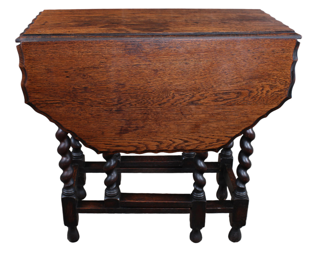 English Oak Barley Twist Dropleaf c.1900