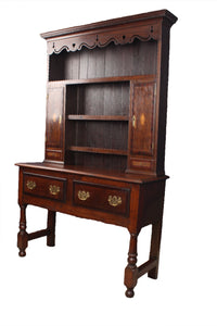 English Oak Inlaid Welsh Dresser c.1900