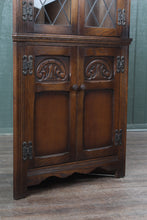 Load image into Gallery viewer, English Leaded Glass Corner Cabinet c.1900