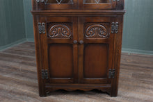 Load image into Gallery viewer, English Leaded Glass Corner Cabinet c.1900
