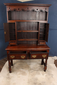 English Oak Inlaid Welsh Dresser c.1900