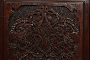 English Oak Carved Hanging Corner Cabinet c.1900